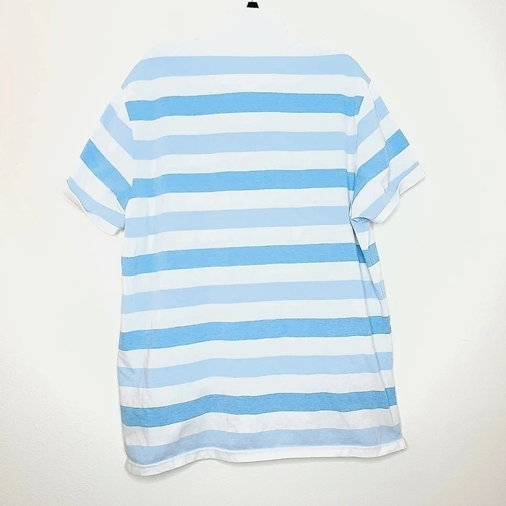 🌶️Old Navy Men’s XXL Short Sleeve Striped Collared Polo w/ Buttoned Neck - Picture 8 of 12
